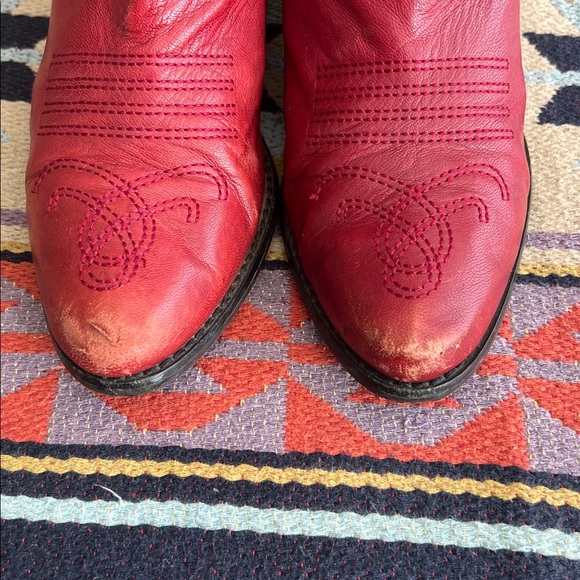 Franco Sarto Burgandy-red Leather Women's Cowboy Boots size 8.5 - Picture 9 of 13